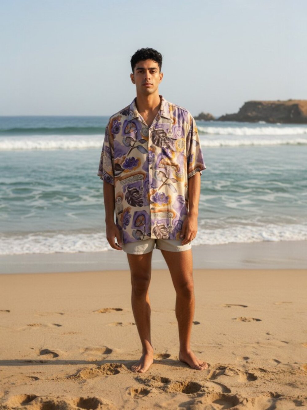 Men Hawaiian Shirt Large Burma Bibas Vintage